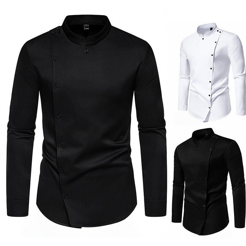Long Sleeve Shirt Men's Stand Collar Workwear