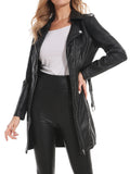Biker's Leather Jacket Coat Slim Fit Women's Clothing