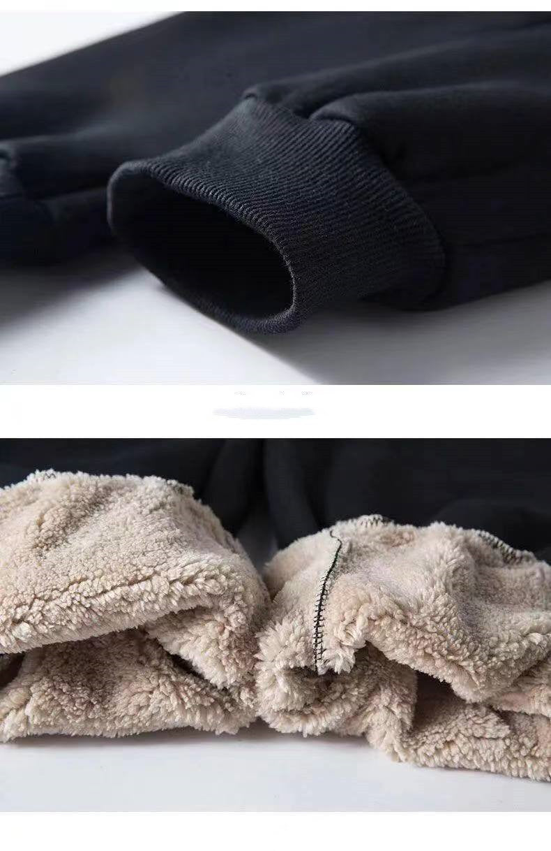 Loose Trend Fleece Thickening Youth Winter Casual Trousers