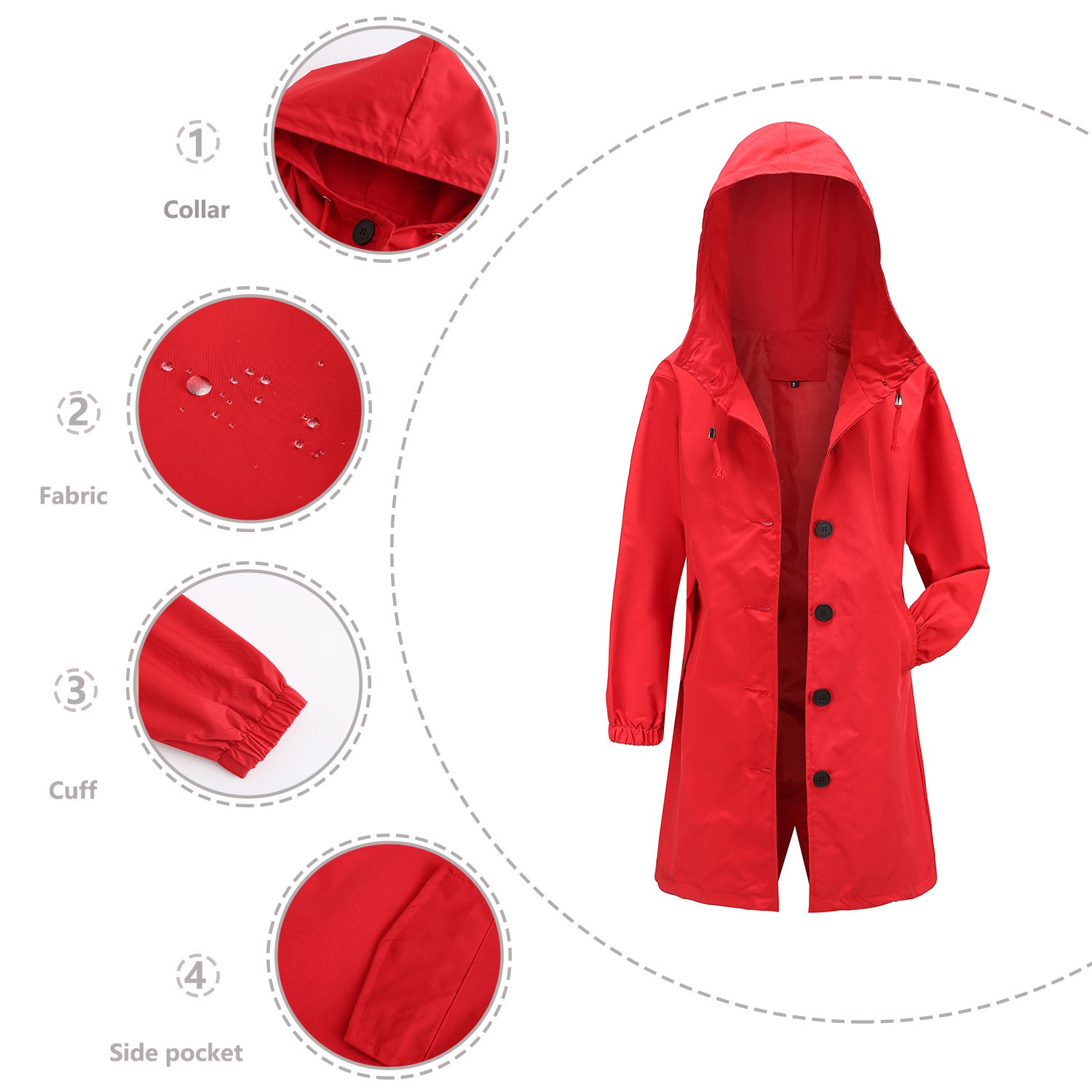 Waterproof Anorak Women's Casual Long Coat