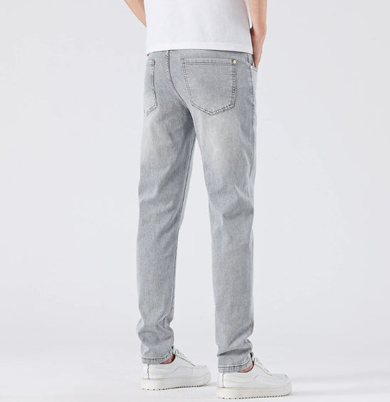 Light Wash Jeans Men's Slim Straight Leg Pants