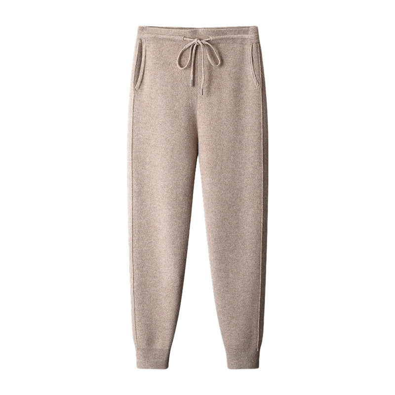 Air Layer Thickened Wool Men's High Waist Casual All-match Lock Foot Harem Pants