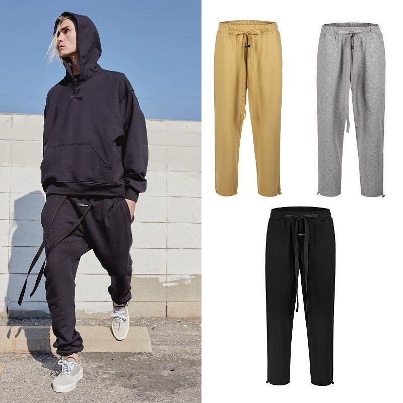 High Street Lengthened Drawstring Pants Fog Retro