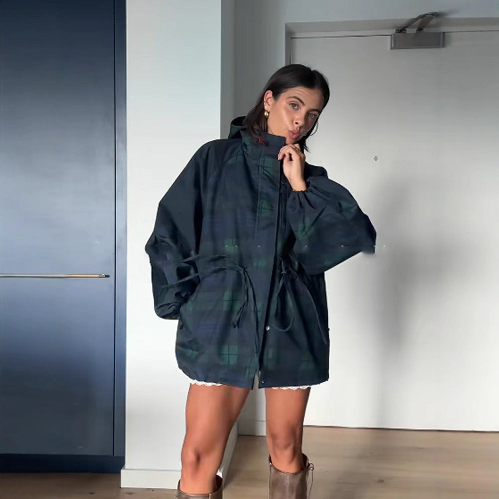 Drawstring Waist Slimming And Short Jacket Women's Coat Women's