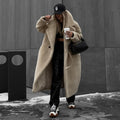 Women's Polyester Long Button Cashmere Coat