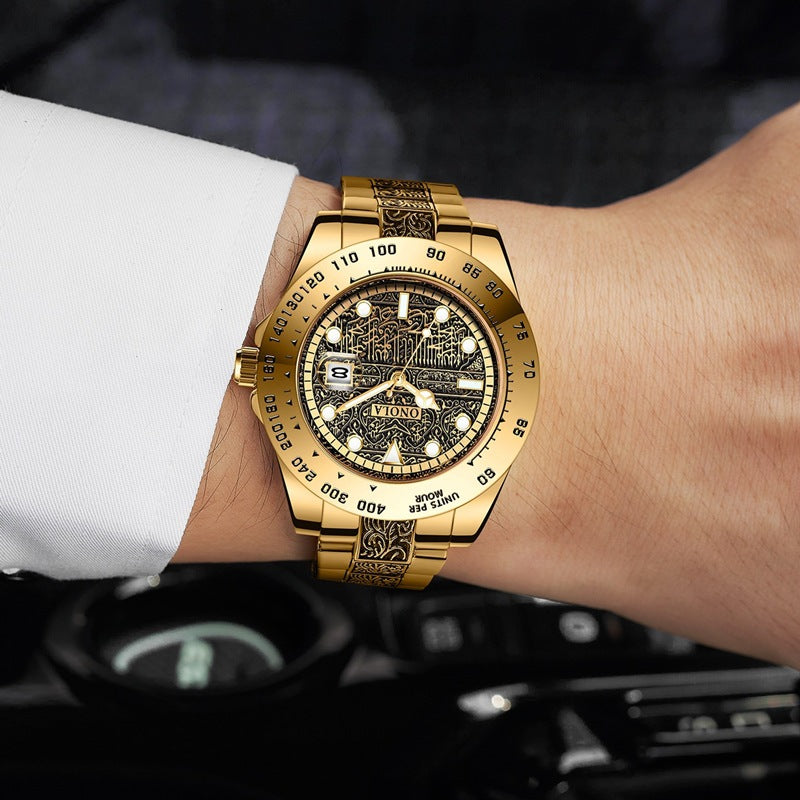 Men's steel band quartz watch