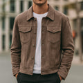 Deer Suede Men's Winter Lapel Work Jacket