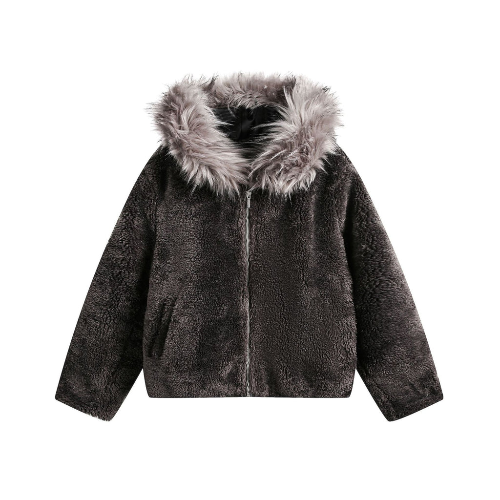 Cotton Coat Jacket American Retro Warm Fleece-lined