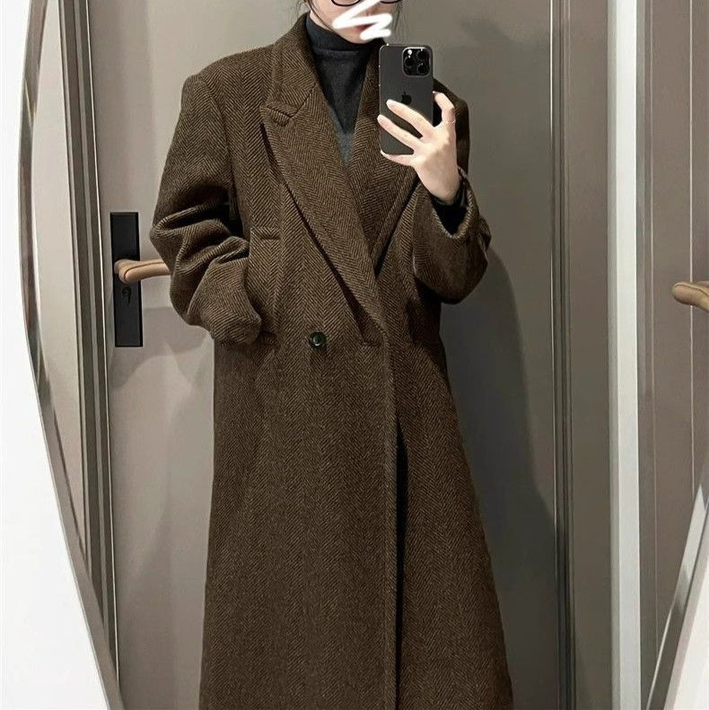 Overcoat Coat Overknee Thickened Mid-length Elegant Woolen