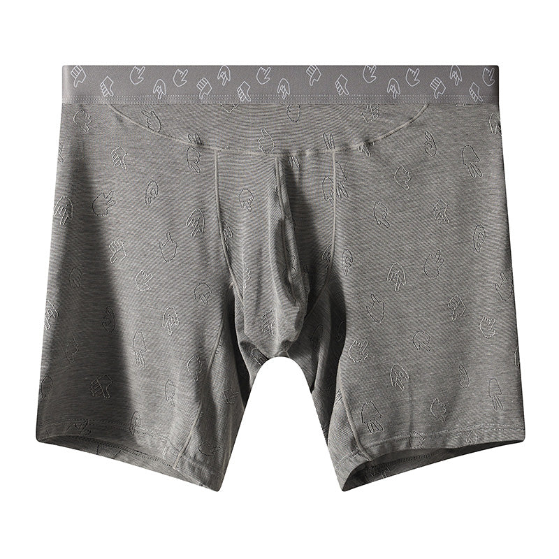 New Men's Lengthened Boxer Modal Ice Silk Comfort Shorts