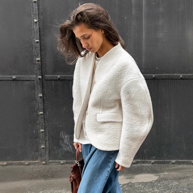 Coarse Woolen Thick Woolen Coat