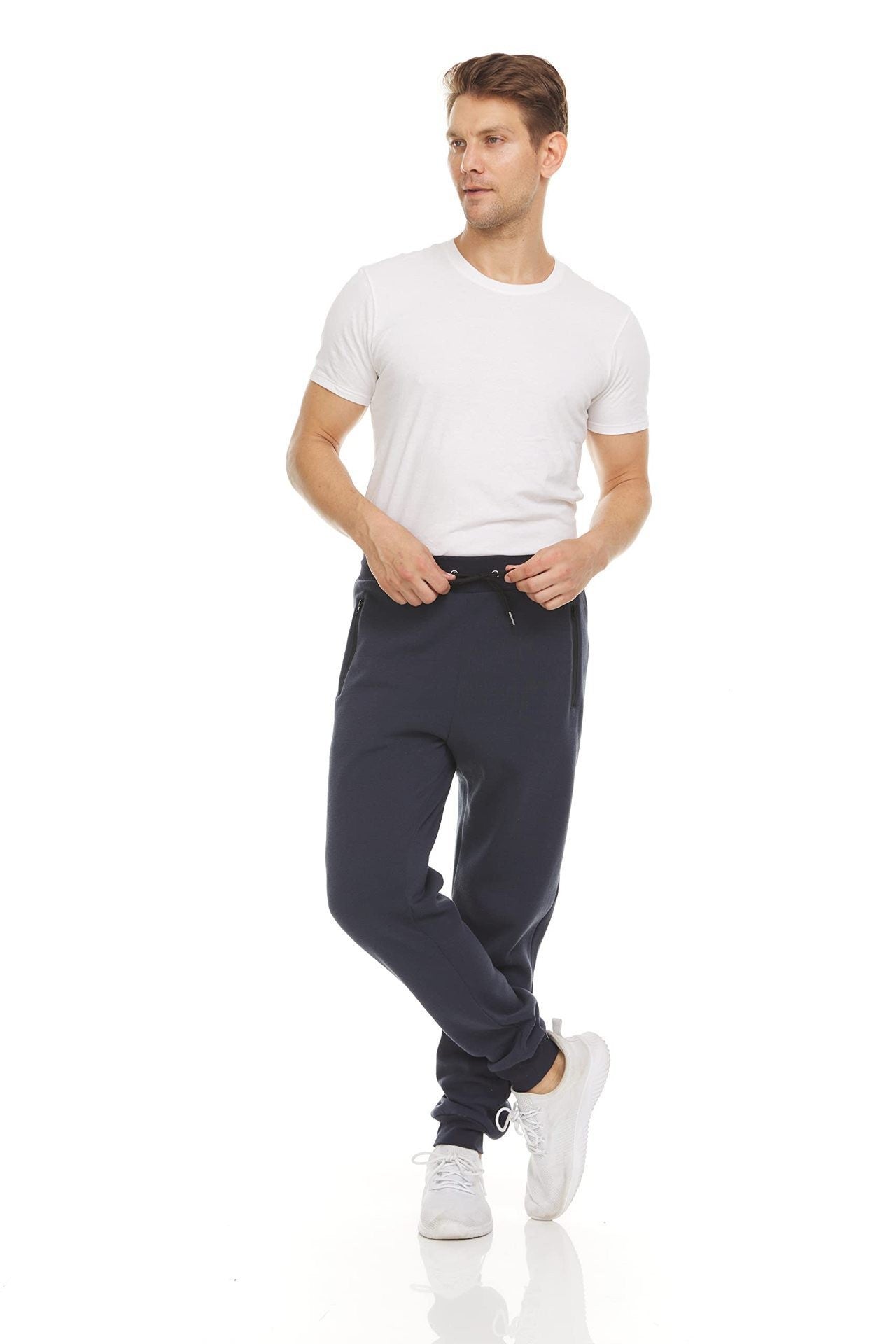 Men's Sports Trousers Casual Zipper Ankle-tied Solid Color