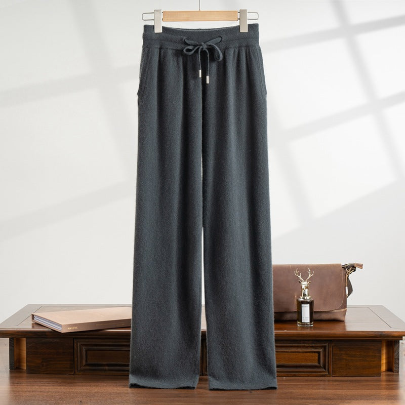 Men's Elastic High Waist Business Versatile Casual Loose Wide Leg Straight Pants
