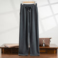 Men's Elastic High Waist Business Versatile Casual Loose Wide Leg Straight Pants