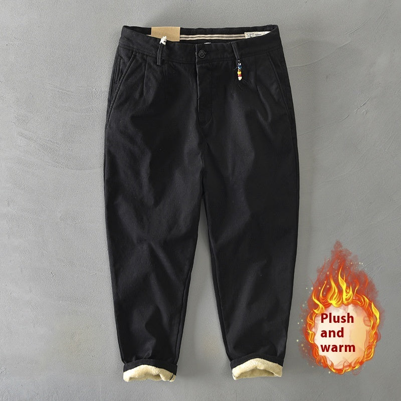 Casual Harem Pants Autumn And Winter Men's Fleece-lined Thickened