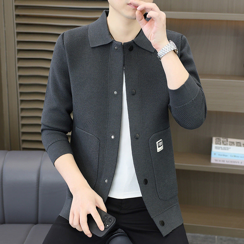 Fashion Lapel Sweater Casual Knitwear
