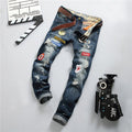 Straight Slim Jeans Splash-ink Old Fashion