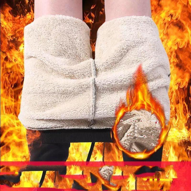 Loose Trend Fleece Thickening Youth Winter Casual Trousers