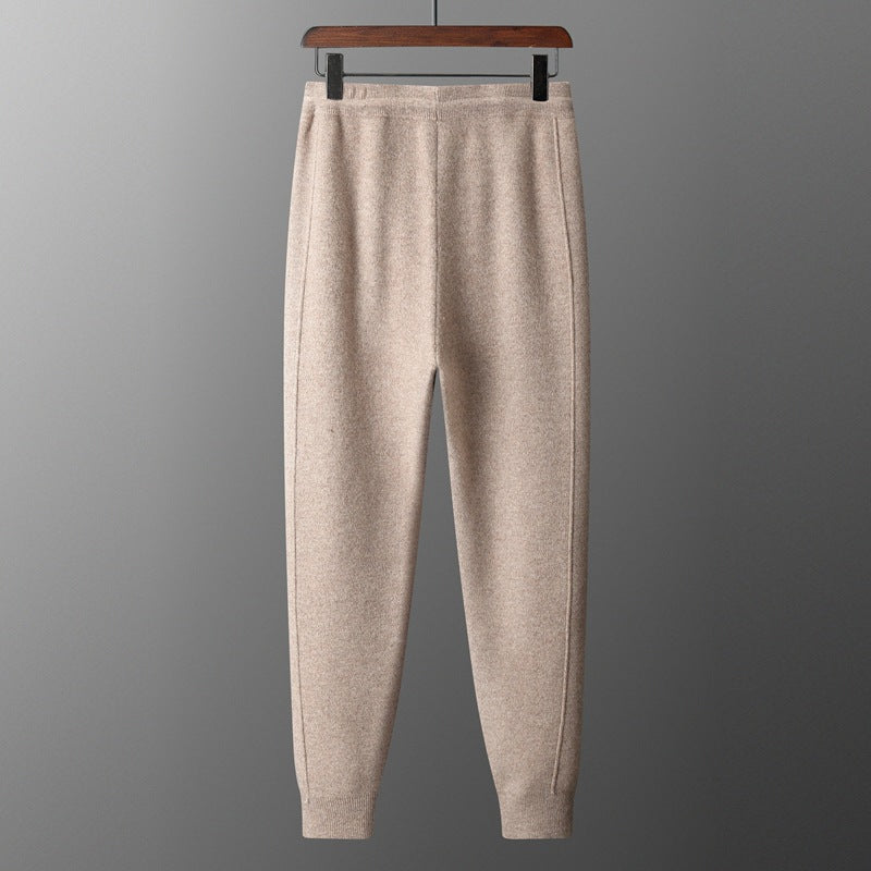 Air Layer Thickened Wool Men's High Waist Casual All-match Lock Foot Harem Pants