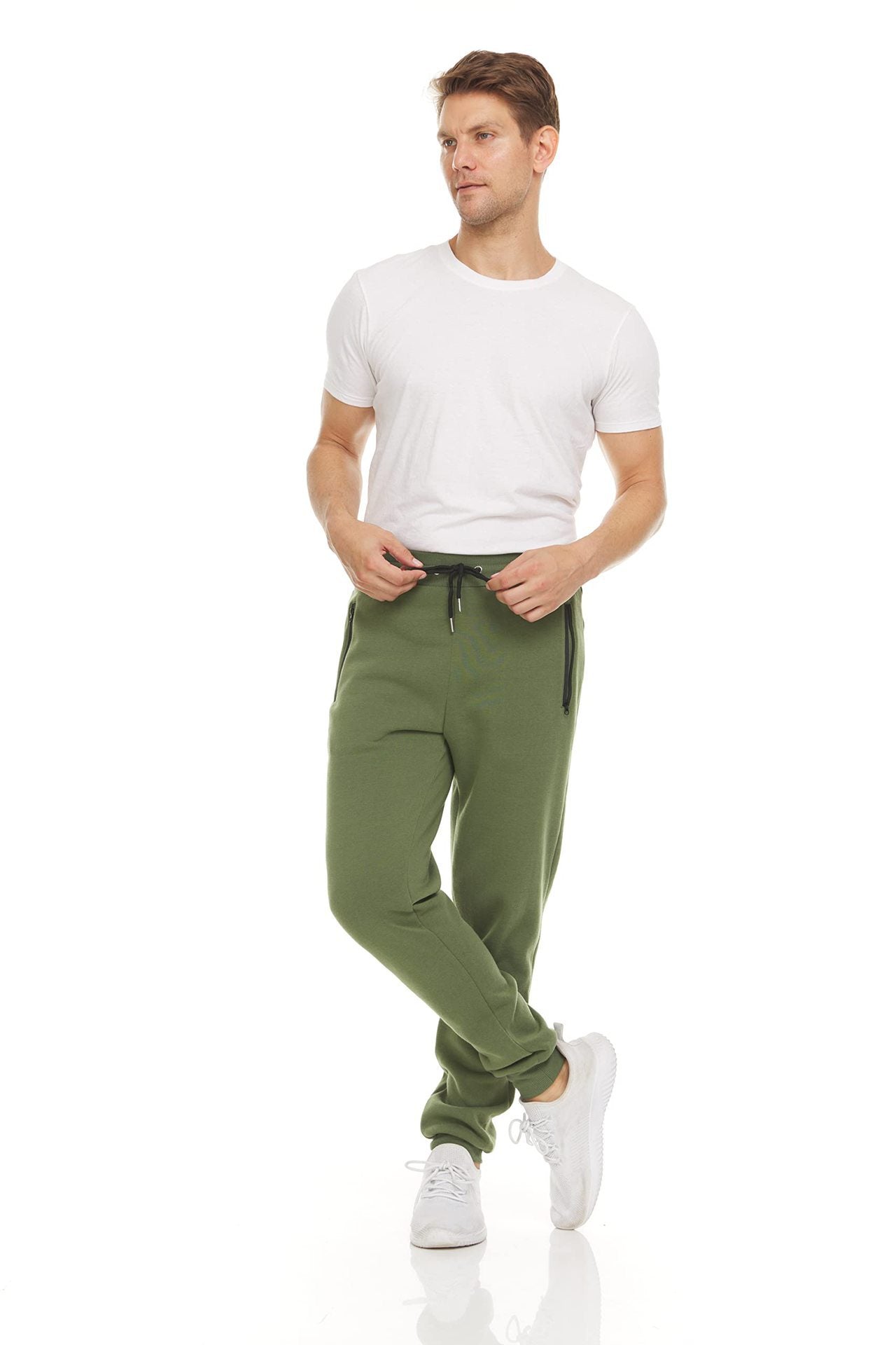 Men's Sports Trousers Casual Zipper Ankle-tied Solid Color
