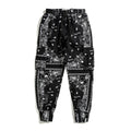 Men's black cashew flower print pocket casual pants
