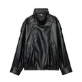European And American Style Women's Autumn New Fashion Street Imitation Leather Jacket Coat