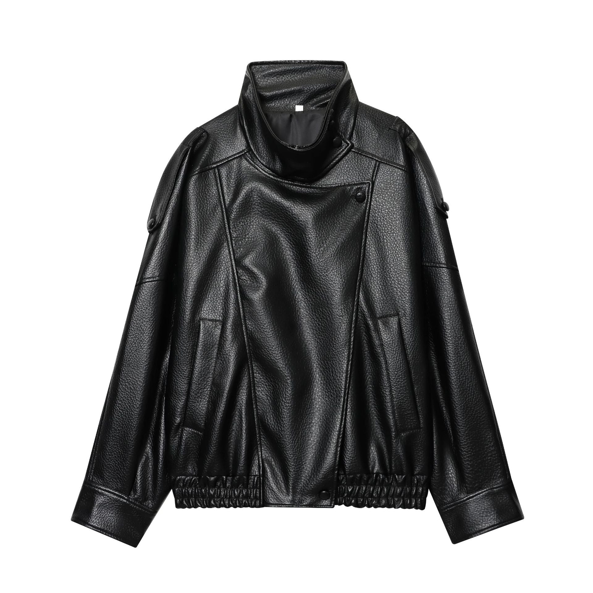 European And American Style Women's Autumn New Fashion Street Imitation Leather Jacket Coat
