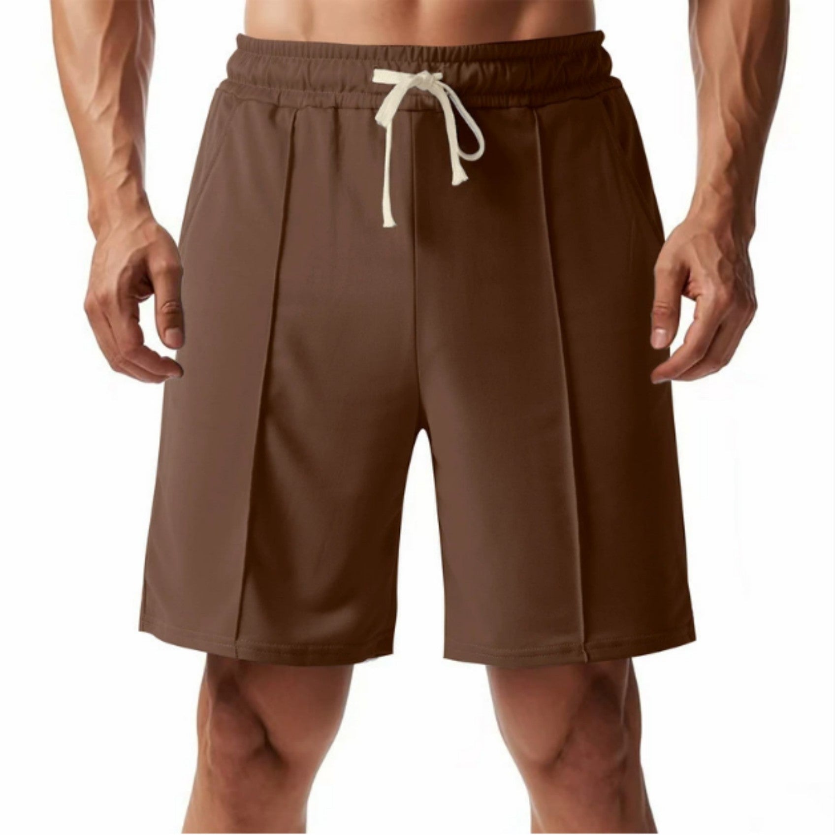Men's Casual Sport Ribbed Solid Color Shorts