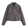 Fashion Simple And Versatile Pocket Shirt-collar Short Jacket