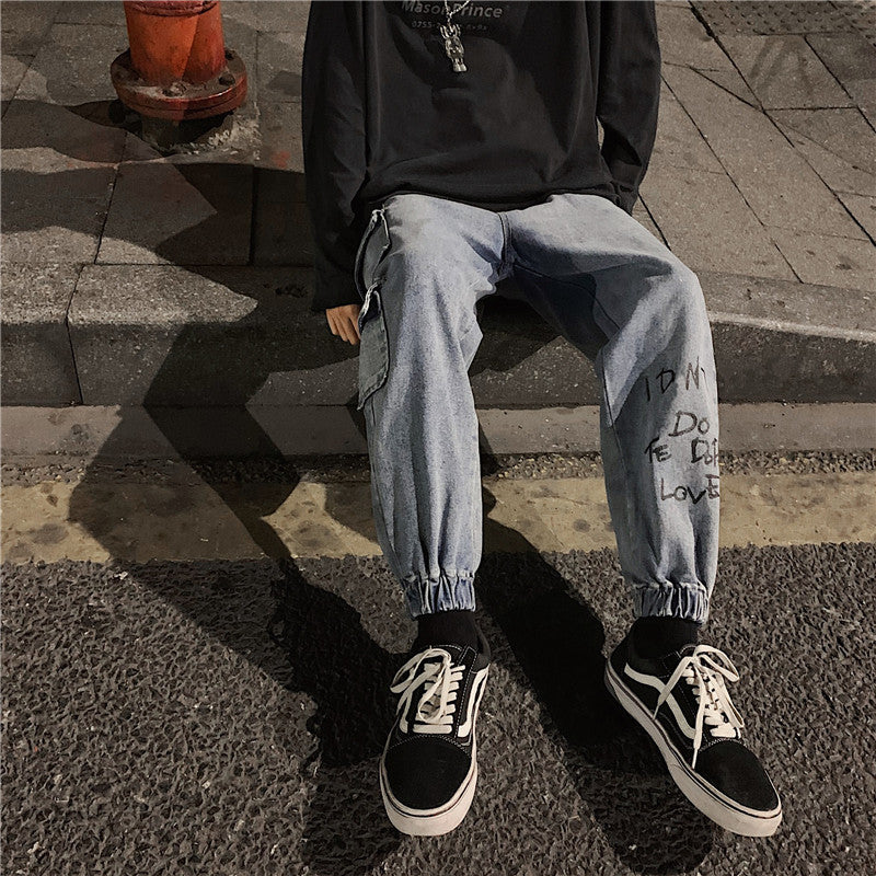 Men's Retro Loose Hip-Hop Cargo Jeans