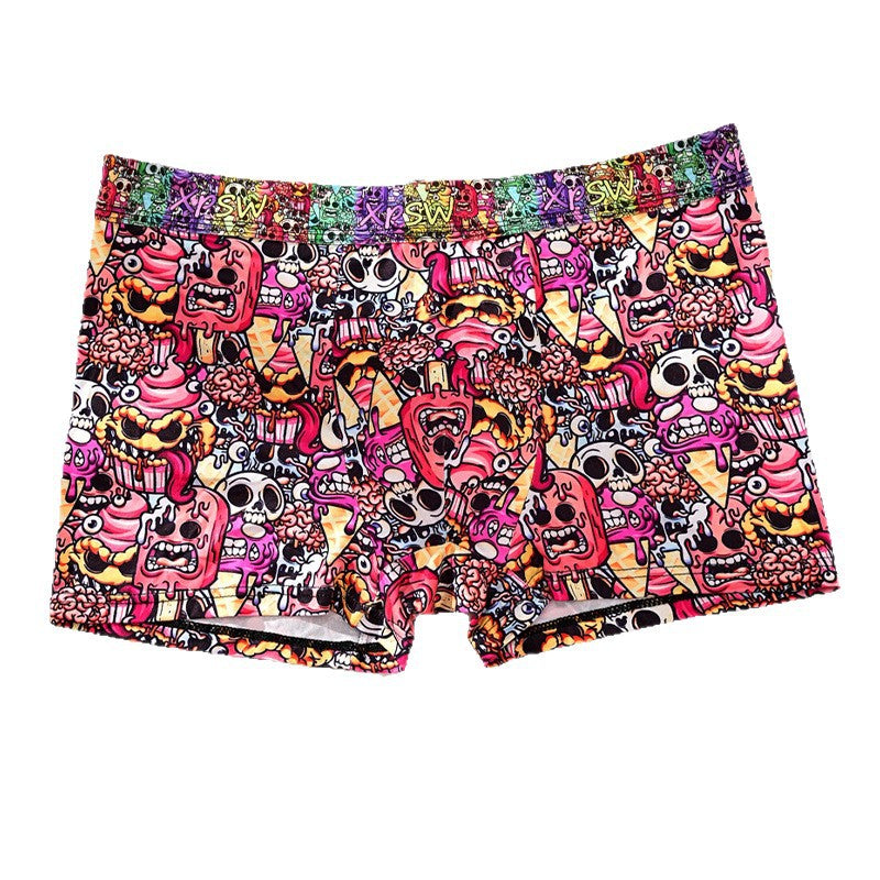 Men's Printed Skull Breathable Boxer Shorts