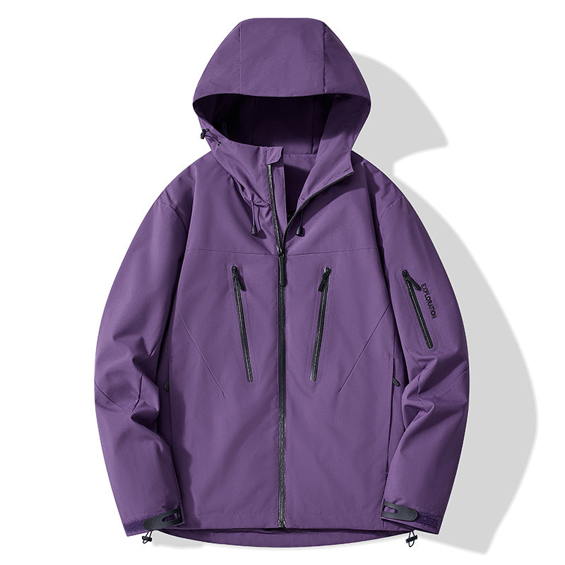 Color-blocked Hard-shell Outdoor Windbreaker Jacket