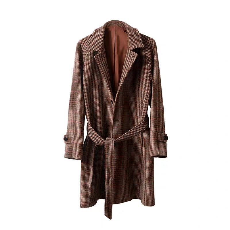 Coat Retro Gentleman Men's Clothing Wool Overcoat