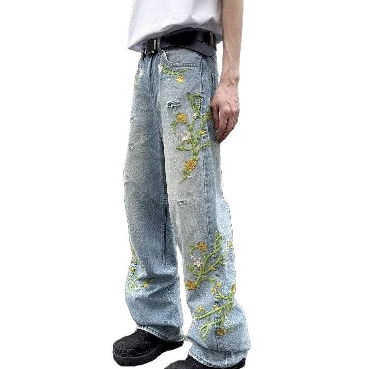 High Street Casual Pants Loose Draping Effect Wide Leg Pants Fashion