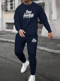 Round Neck Sweater Casual Sports Suit European Size Men's Clothing