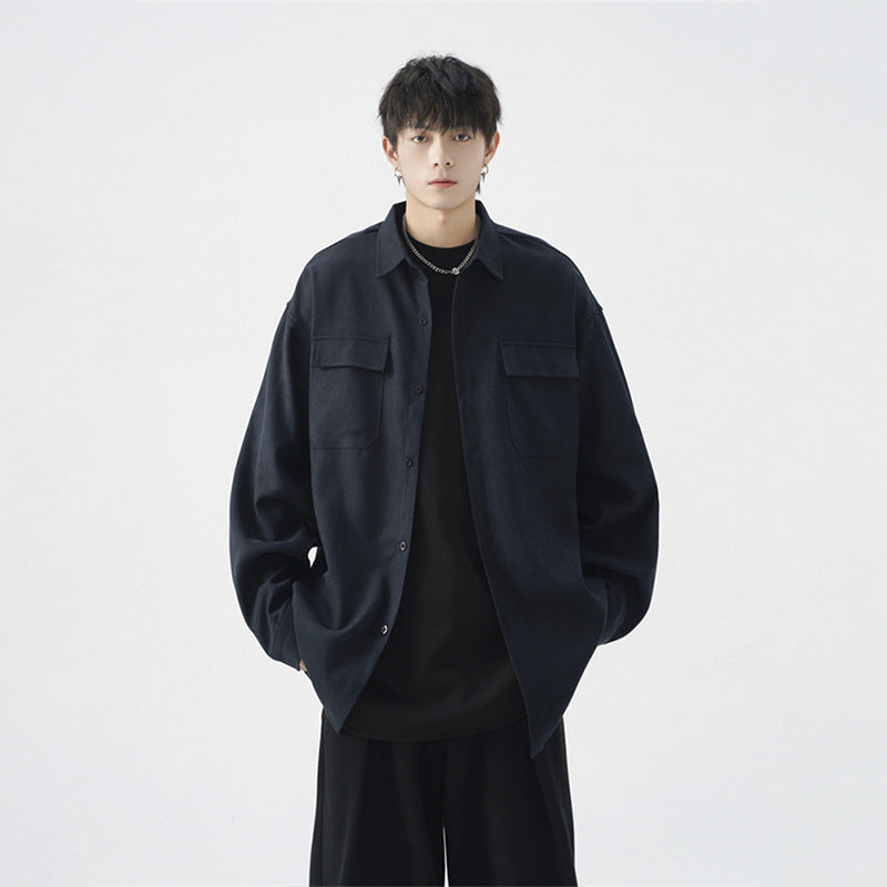 Men's Loose Large Size Casual Work Shirt Jacket