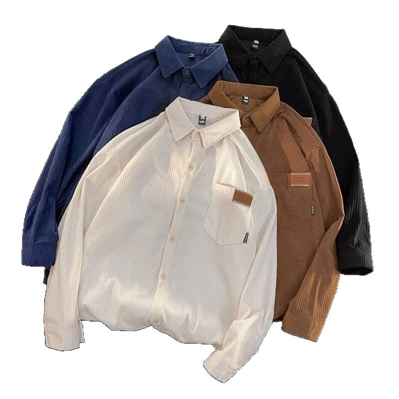 Simple American-style Retro Streetwear Loose-fit Boyfriend-style Trendy Shirt Jacket For Couples