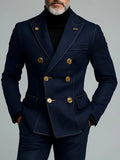 Men's Elegant Double-breasted Denim Blazer
