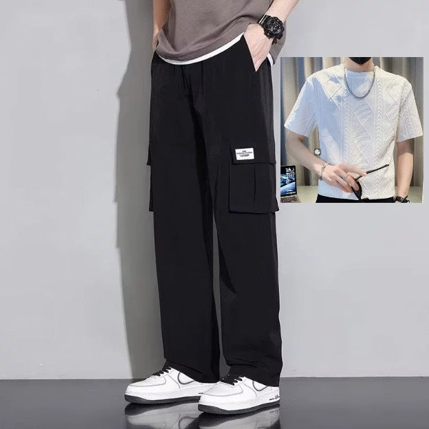 Men's Summer New Ice Silk Overalls