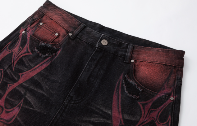 European And American Retro American Style Loose Printed Straight Trend Pants