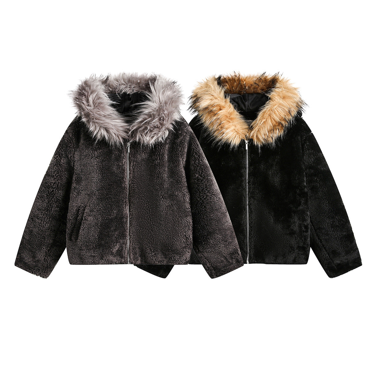 Cotton Coat Jacket American Retro Warm Fleece-lined