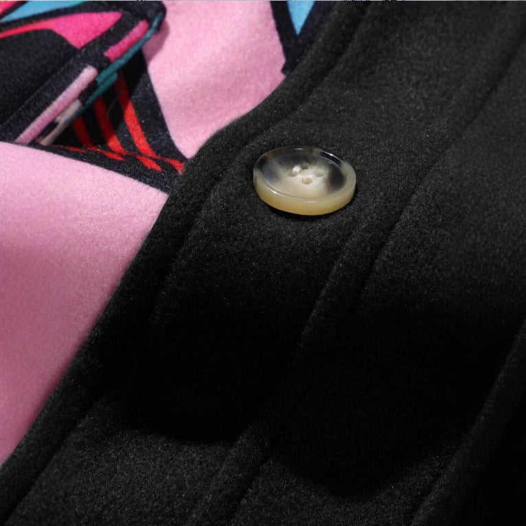 European And American Style Men's Clothing Printed Casual Loose Pockets Jacket