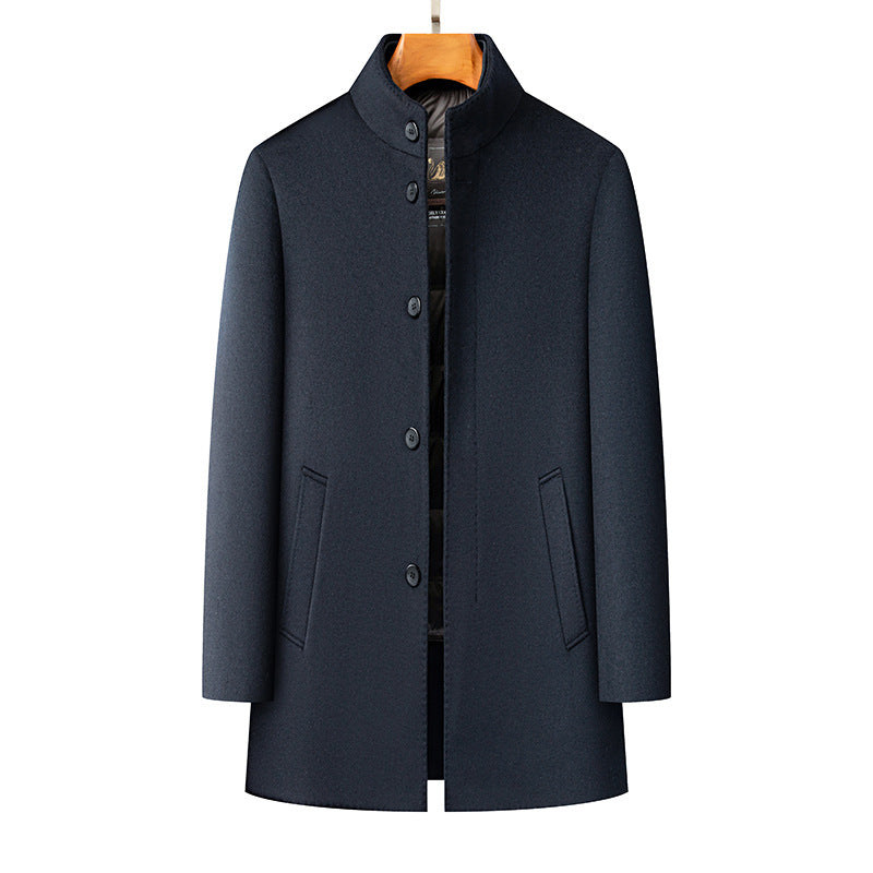 Winter Men's Detachable All-matching Thickened Cold-proof Wool Coat