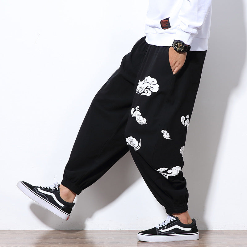 Chinese Fashion Xiangyun Large - size Loose Casual Pants Male