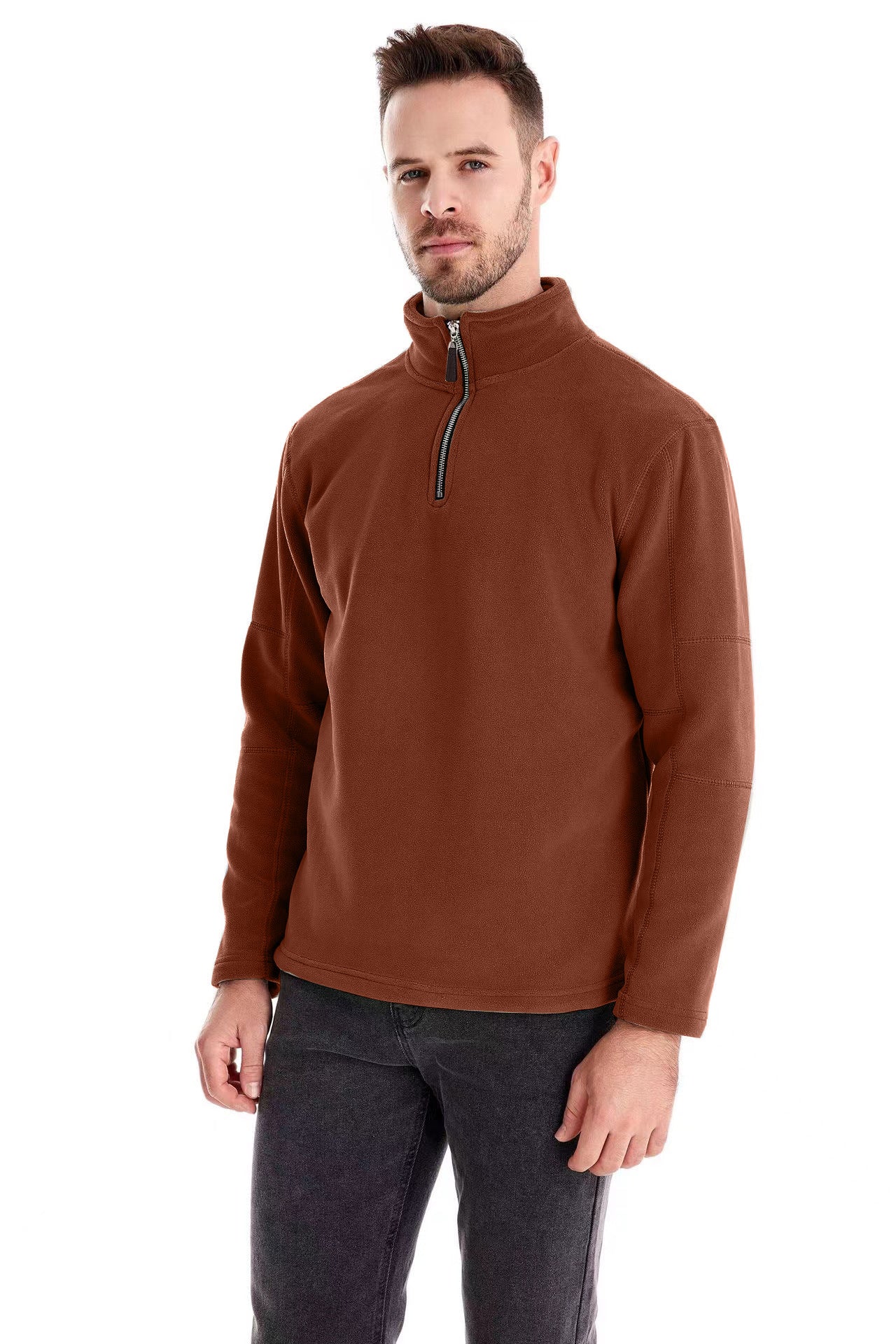 Men's Lambswool Padded Thickened Stand-Up Collar Sweater Top