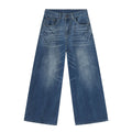 Retro Washed Jeans Loose Straight Wide Leg Pants