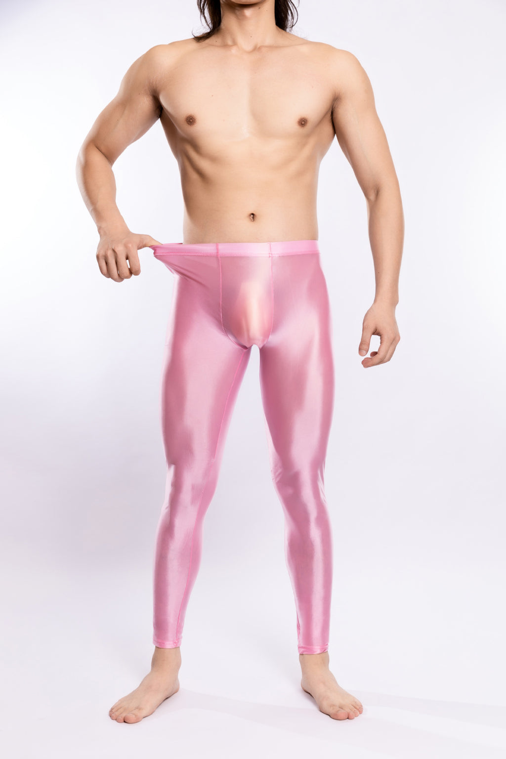 Glossy Silky Bodybuilding Ankle-length Pants