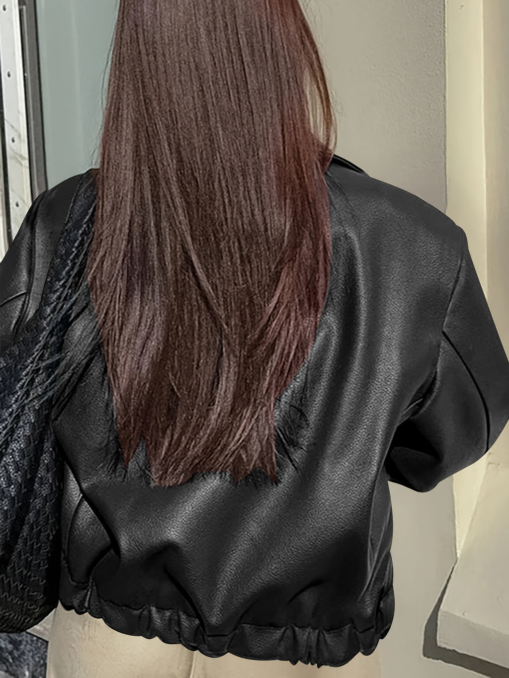 Retro Biker's Style Wine Red European And American Handsome Matte Leather Jacket Coat