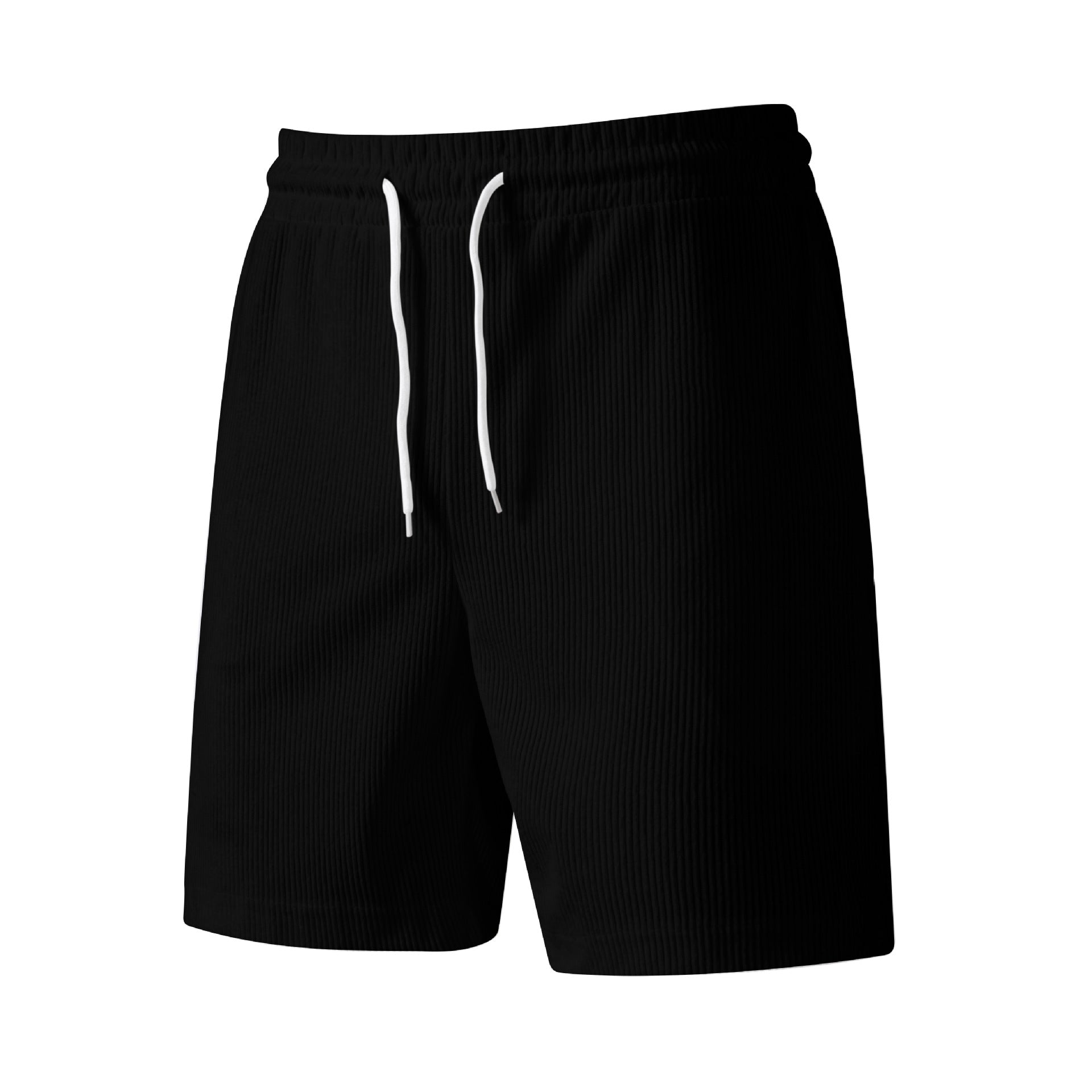 Corduroy Solid Color Drawstring Loose Sports Shorts For Men