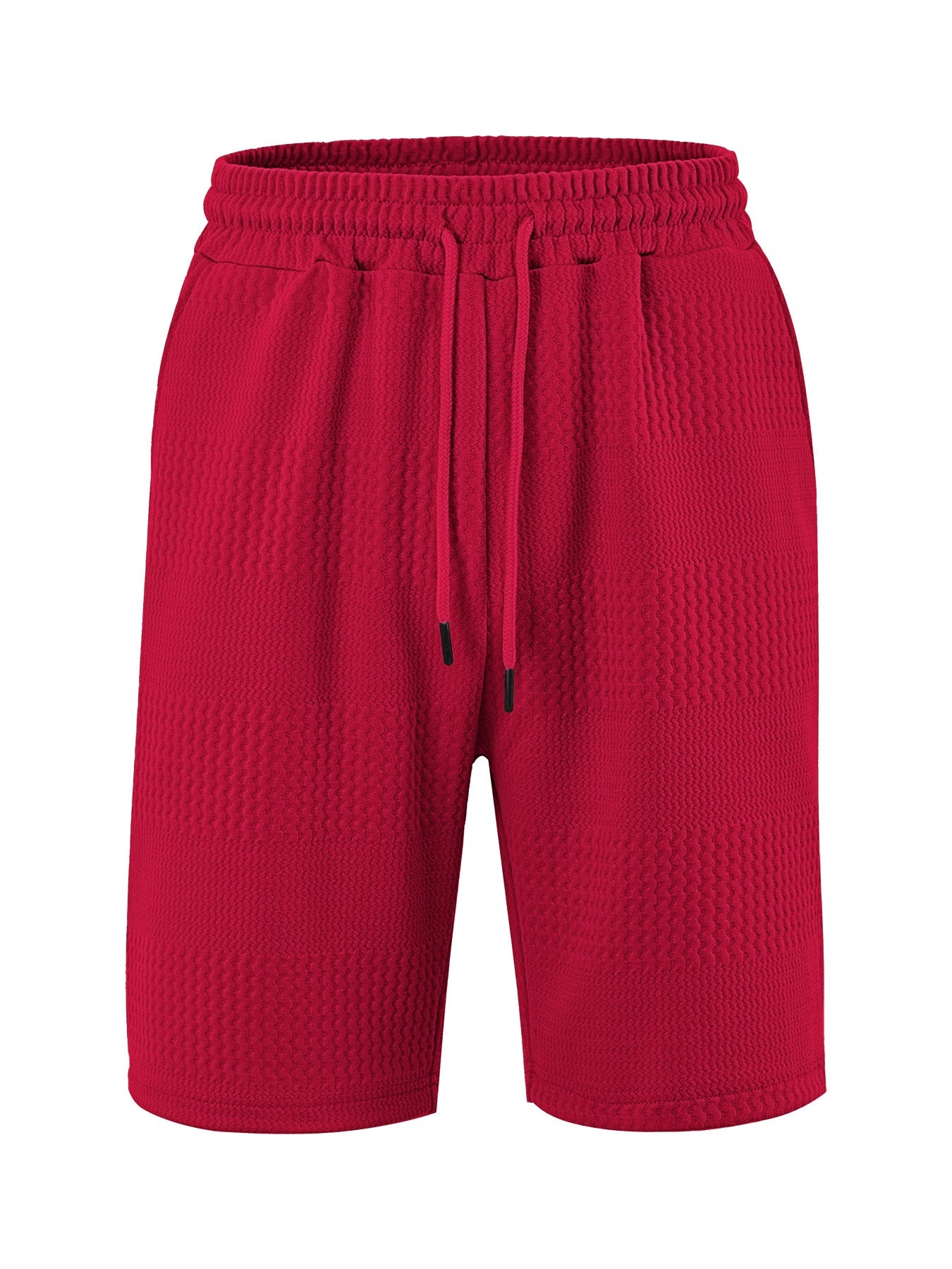 Loose Large Horizontal Stripe Jacquard Fabric Men's Casual Shorts